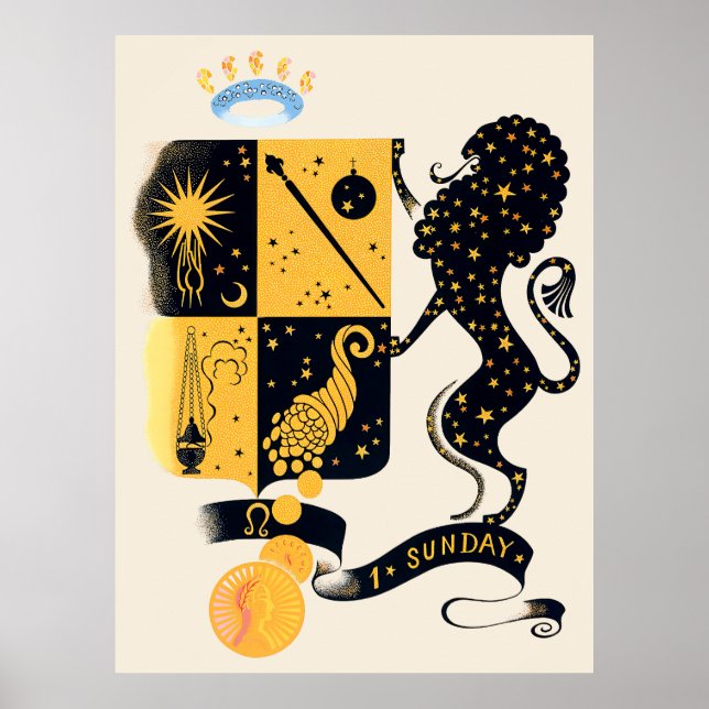 Affiche Erté - Suite Zodiac, Leo (Devant)