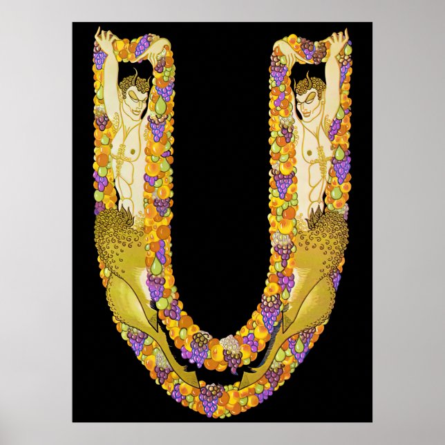 Affiche Erté - The Letter U from the Alphabet Suite, 1976 (Devant)