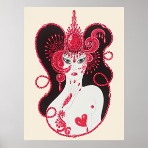 Affiche Erté - The Precious Stones Suite, Ruby, 1969