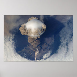 Affiche éruption volcanique