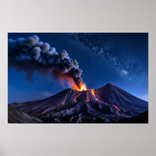 Affiche Éruption volcanique Nature Extérieur Paysage Lava
