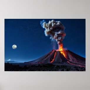 Affiche Éruption volcanique Nature Extérieur Paysage Lava