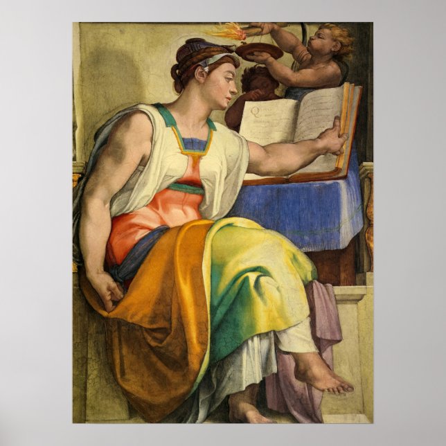 Affiche Erythraean Sibyl par Michelangelo (Devant)
