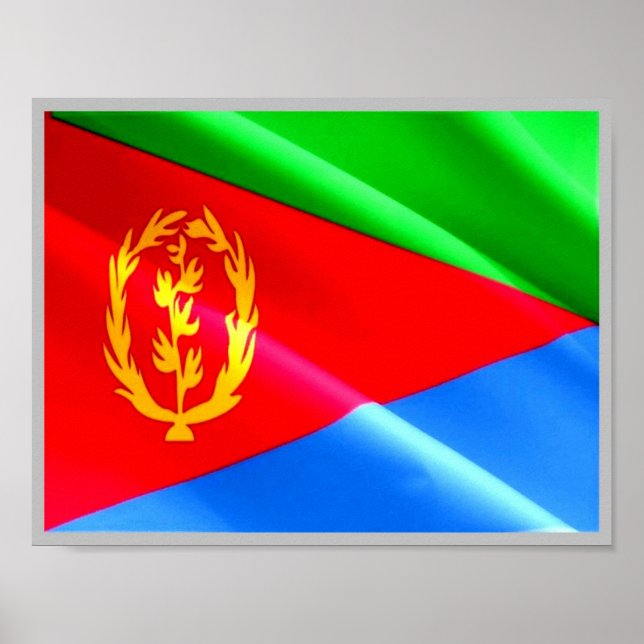 Affiche Érythrée - Drapeau érythréen - (Devant)