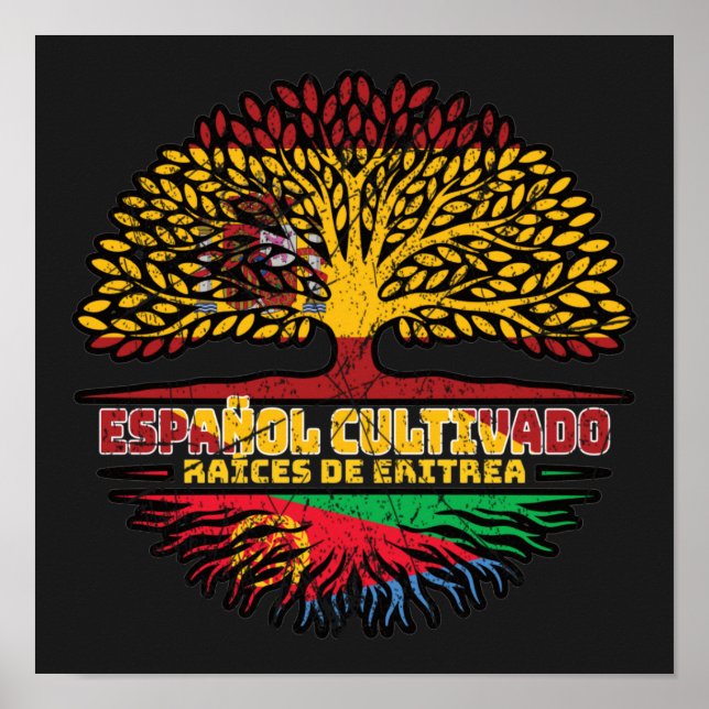 Affiche Erythrée Erythrée Espagne Espagne Espagne Arbre es (Devant)