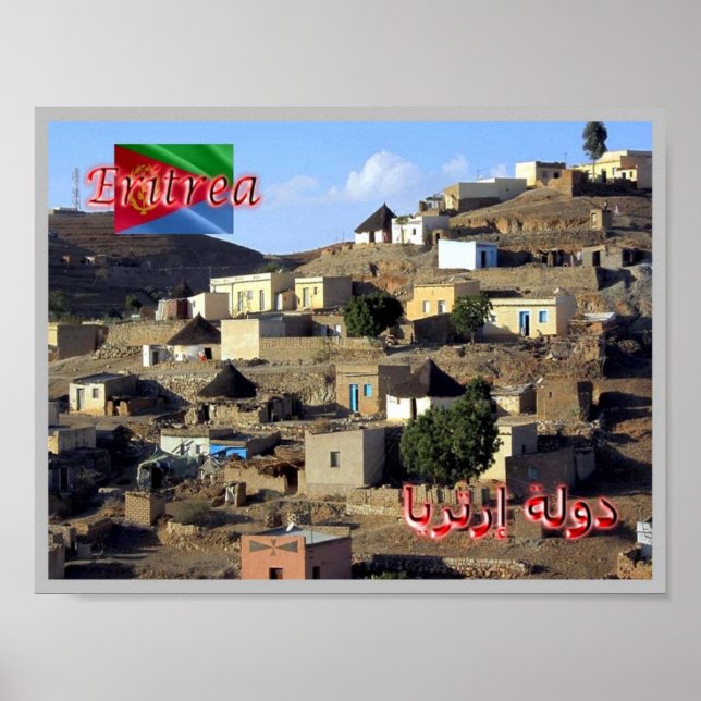 Affiche Erythrée - Maisons de village - (Devant)