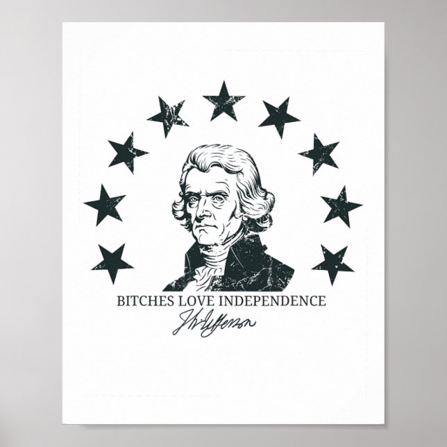 Affiche Es Love Independence Funny 4 juillet Thomas Jeff (Devant)