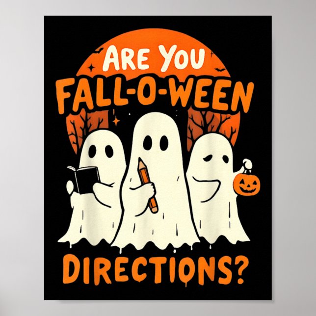 Affiche Es-Tu Tombé O Quand Direction Halloween Enseignant (Devant)
