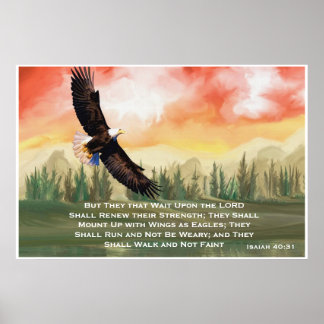 Affiche Ésaïe 40:31 La Bible Verse Mont sur les ailes