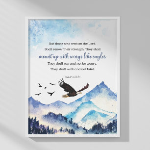 Affiche Esaïe 40:31 Monter avec des ailes comme des aigles