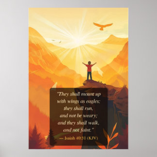 Affiche Ésaïe 40:31 S'envoler comme les aigles — Verset bi