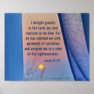 Affiche Ésaïe 61:10 Je me réjouis grandement dans la Bible