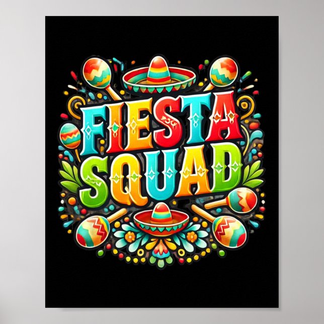 Affiche Escadron de fiesta Chemises mexicaines Cinco De Ma (Devant)