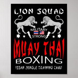 Affiche Escadron de Lion de Muay Thai Boxe Militaire