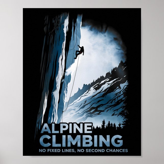 Affiche Escalade alpine sans cordes fixes ni secondes chan (Devant)
