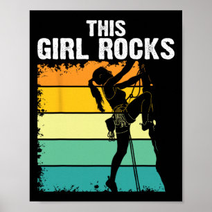 Affiche Escalade, Cette fille déchire, Bouldering, Montagn