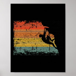 Affiche Escalade de bloc vintage sur rocher