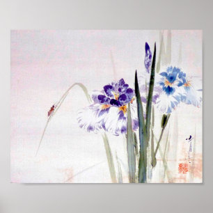 Affiche Escalade de coléoptères sur Iris Leaf, Watanabe Se