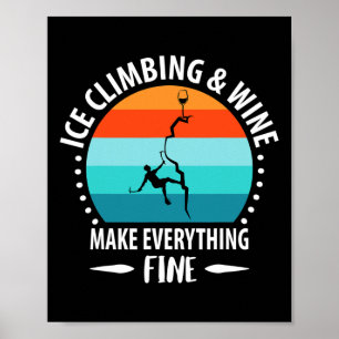 Affiche Escalade de glace, Piolet, Alpinisme, Alpiniste