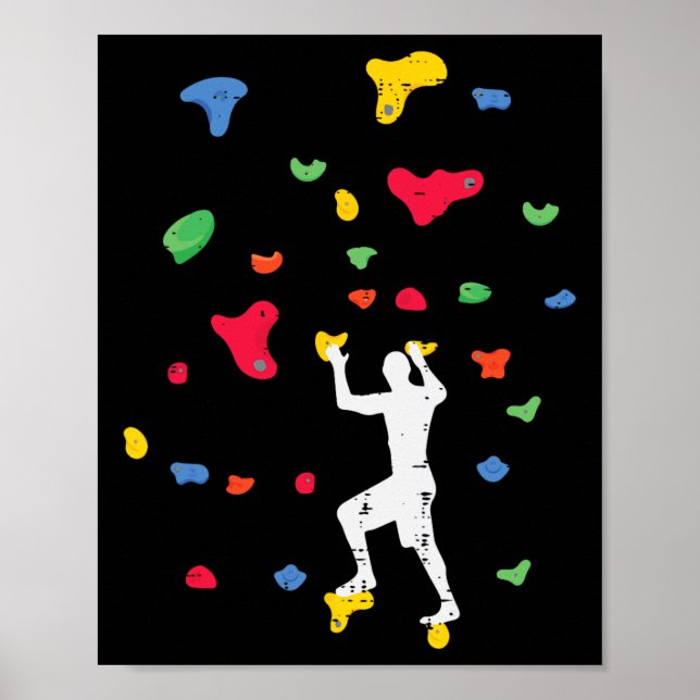 Affiche Escalade de mur Bouldering Grimpeur femmes filles  (Devant)