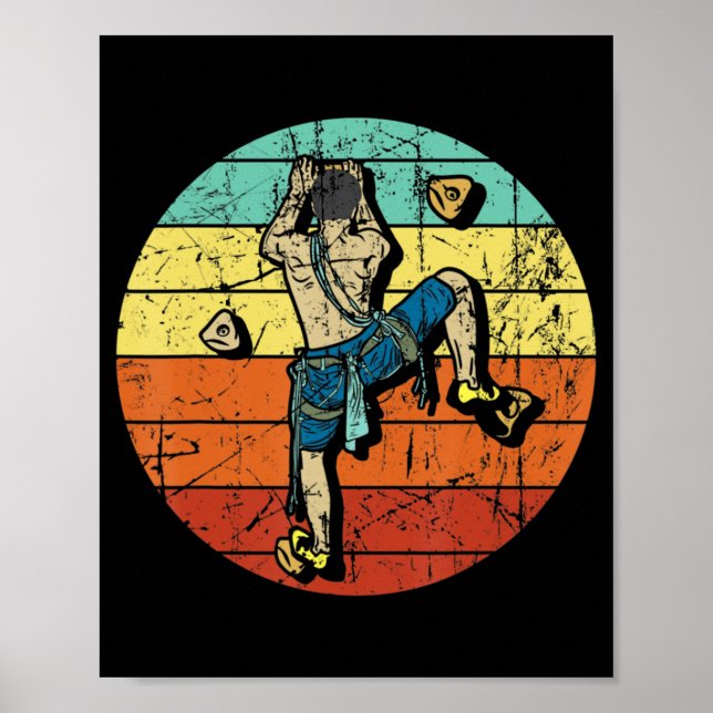 Affiche Escalade de Rocher de l'escalade murale de Retro (Devant)
