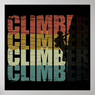 Affiche Escalade de rochers grimpeur vintage