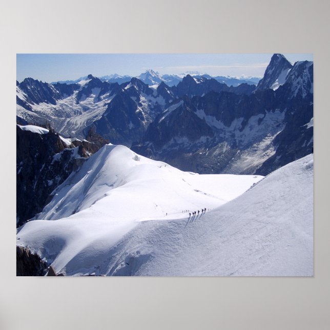 Affiche Escalade en massif Mont Blanc, Chamonix, France (Devant)