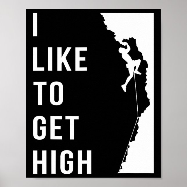 Affiche Escalade Grimpeur de Roche Drôle J'Aime Me Faire H (Devant)