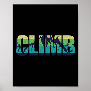 Affiche Escalade Grimpeur Grimper Rétro Vintage