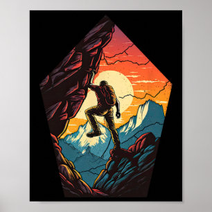 Affiche Escalade Montagne Intérieur Extérieur Bouldering R