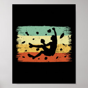 Affiche Escalade rétro Bouldering Rock vintage grimpeur