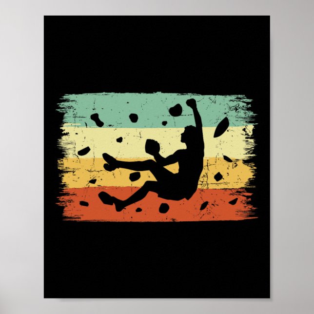 Affiche Escalade rétro Bouldering Rock vintage grimpeur  (Devant)