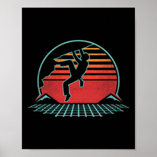 Affiche Escalade Rétro Vintage Bouldering Style 80s G