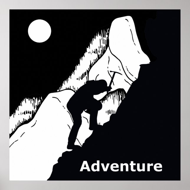 Affiche escalade rocheuse (Devant)