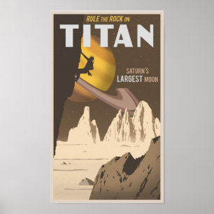 Affiche Escalade rocheuse sur Titan, une lune de Saturne