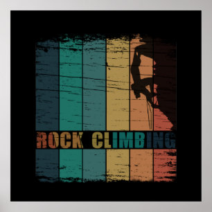 Affiche Escalade rock grimpeur vintage