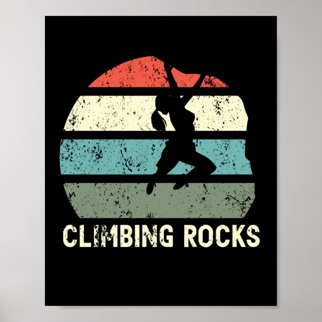 Affiche Escalade Rocks Retro Rock Climat Vintage (Devant)