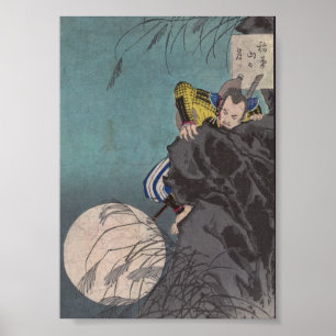 Affiche Escalade samouraï Ninja-comme vers le haut d'une
