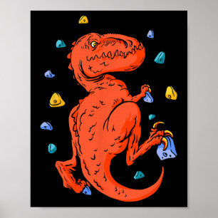 Affiche Escalade T-rex Dino Bouldering