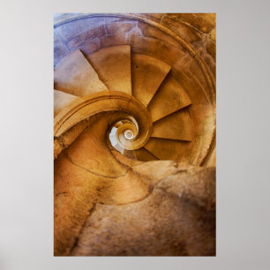 Affiche Escalier à spirale descendante, Portugal