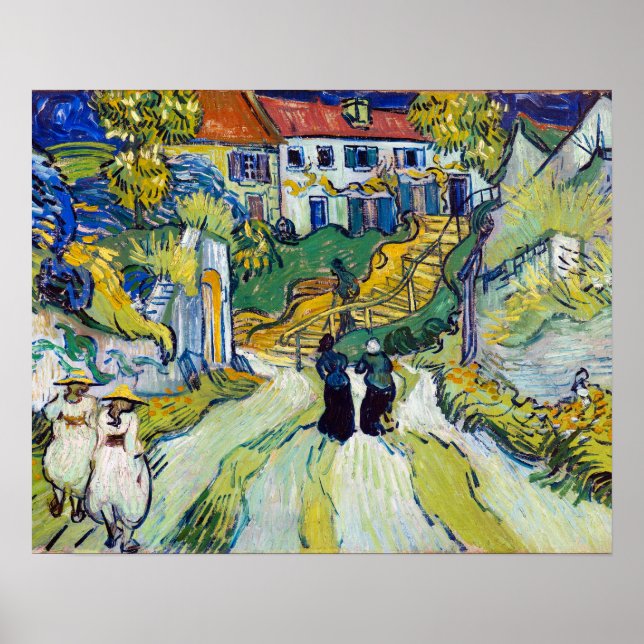 Affiche Escalier d'Auvers par Vincent Van Gogh (Devant)