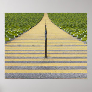 Affiche Escalier de stade entre les rangées des sièges