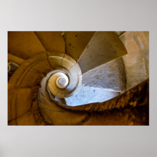 Affiche Escalier en colimaçon descendant