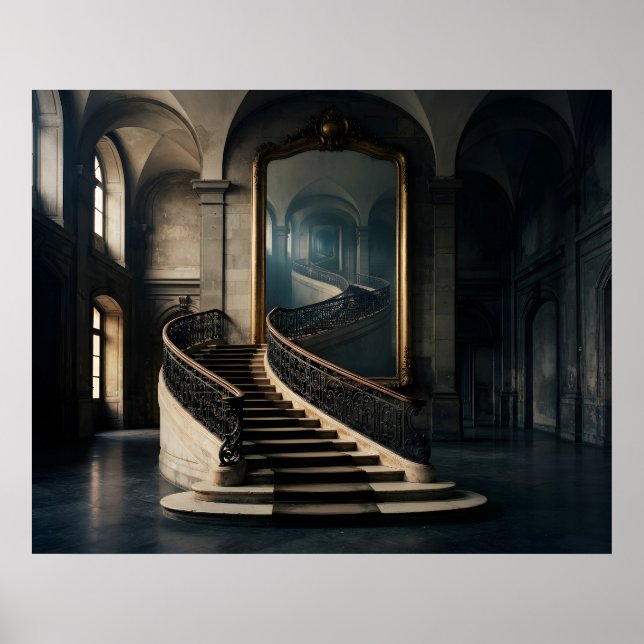 Affiche Escalier menant au miroir (Devant)