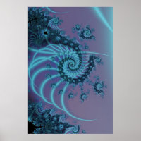 Escalier Spiral | Art fractal bleu et rose