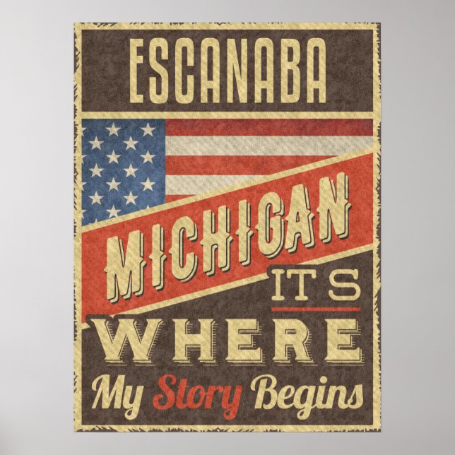 Affiche Escanaba Michigan (Devant)