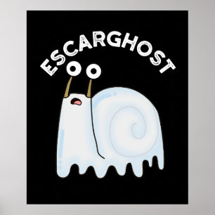 Affiche Escarghost Amusant Français Ghost Snail Pun Dark B