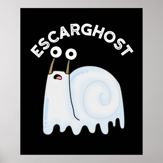Affiche Escarghost Amusant Français Ghost Snail Pun Dark B (Devant)