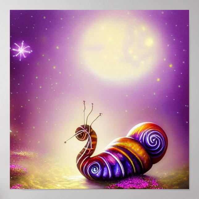 Affiche Escargot et lune  (Devant)
