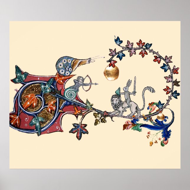 Affiche Escargots DE GUERRE BESTIAIRE MÉDIÉVALE, Lapin Tue (Devant)